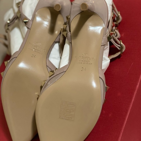 Valentino Rockstud Patent Leather Ankle-Strap Pumps - Picture 6 of 7